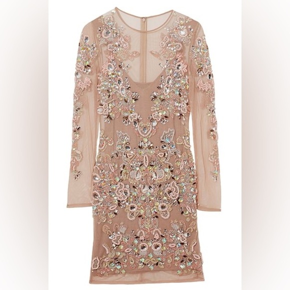 ASOS Dresses & Skirts - ASOS Pink Mesh & Bejeweled Dress with Slip - US Size 0